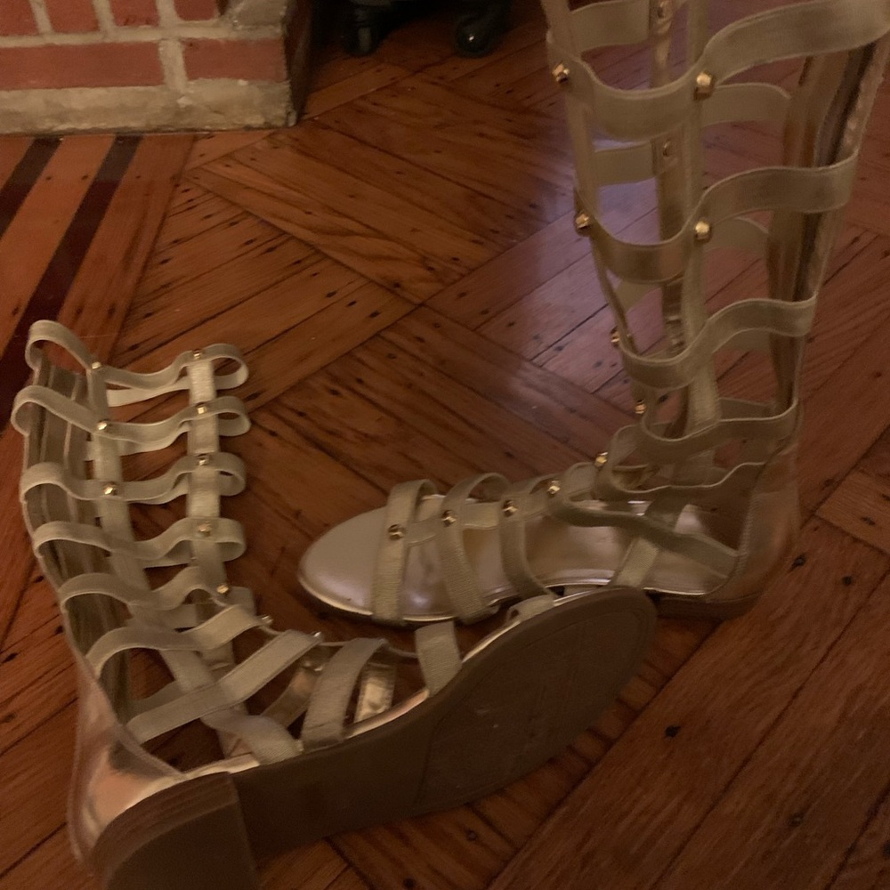 Gladiator gold sandals
